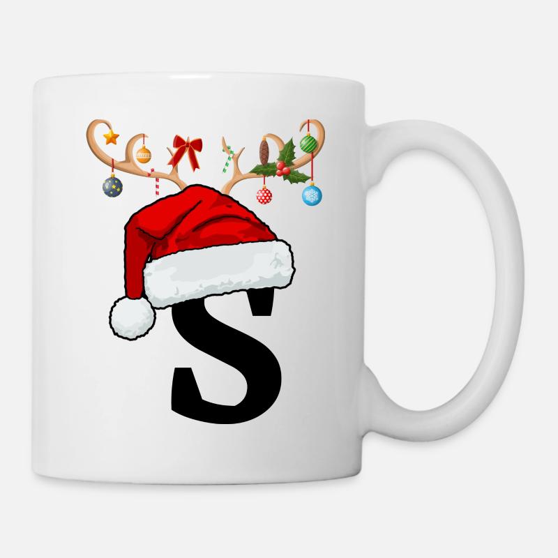 Brief S Weihnachtsmütze - Tasse - Weiß