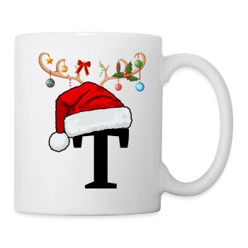 Lettre T bonnet de Noël - Mug blanc - blanc - Droite