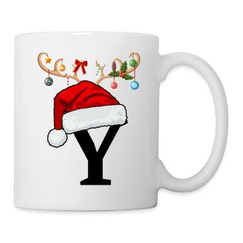 Letter Y Christmas hat - Mug - white - Right