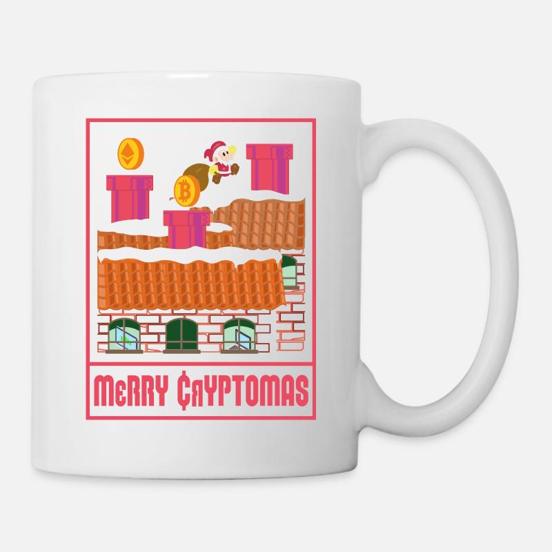 Merry Cryptomas - Christmas Is Approaching Santa - Mug - white