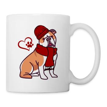 Chien d’hiver - Bouledogue anglais - Mug blanc - blanc - Droite
