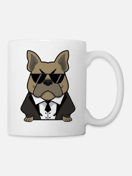 Dog Frenchie Bulldog cute, little french. Bulldog - Mug - white