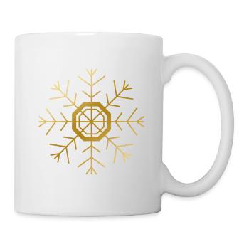 Goldene Schneeflocke - Tasse - Weiß - Rechts