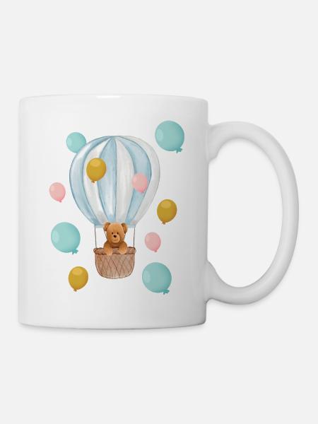 Teddy im Ballon - Tasse - Weiß