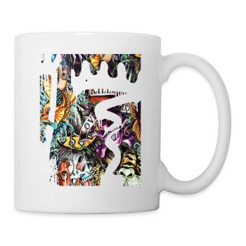 Graffiti-Stil Splash Hip Hop Farben Malerfarbe - Tasse - Weiß - Rechts