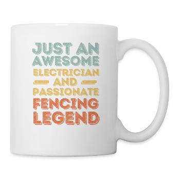 Elektriker Fechten retro - Tasse - Weiß - Rechts