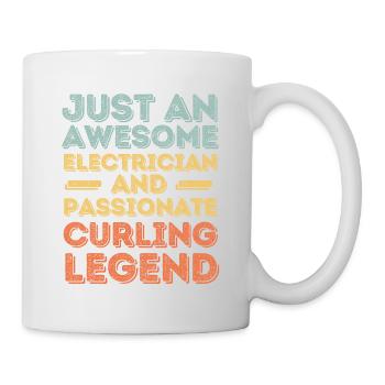 Electrician Curling retro - Mug - white - Right