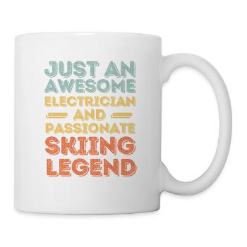 Elektriker Ski fahren retro - Tasse - Weiß - Rechts