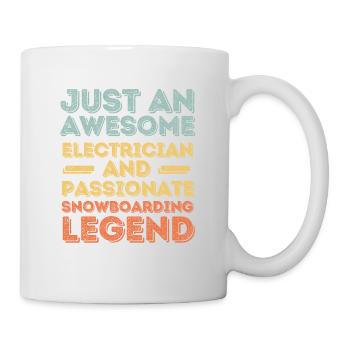 Elektriker Snowboarden retro - Tasse - Weiß - Rechts