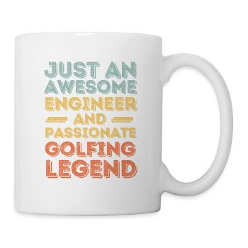 Engineer golfing retro - Mug - white - Right