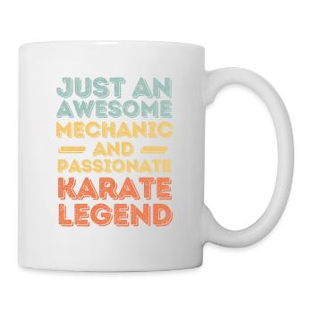 Mécanicien Karaté rétro - Mug blanc - blanc - Droite