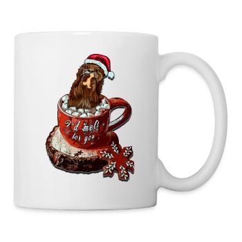Weihnachtsotter Illustration mit Lebkuchenmann - Tasse - Weiß - Rechts