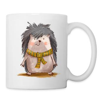 Süßer Igel mit Schal - Tasse - Weiß - Rechts
