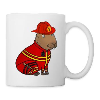 Capybara Firefighter - Mug - white - Right