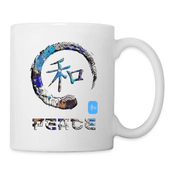 Frieden Japanisches Kanji Wortsymbol Enso Kreis 6 - Tasse - Weiß - Rechts