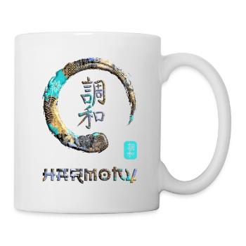 Harmony Japanisches Kanji-Wortsymbol Enso Circle 3 - Tasse - Weiß - Rechts