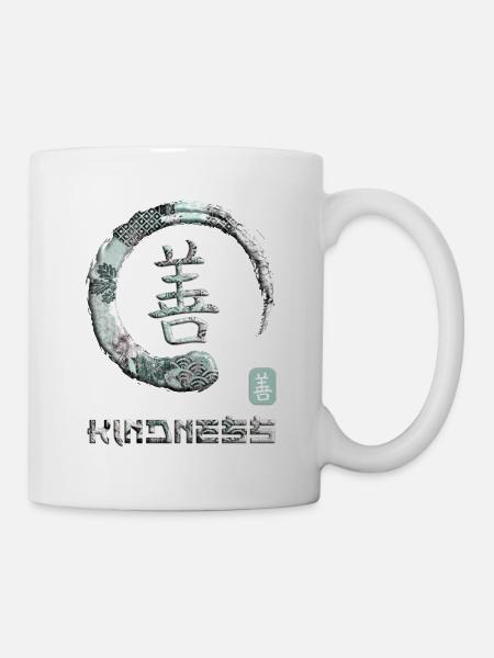 Gentillesse Symbole de mot Kanji japonais Enso Circle 11 - Mug blanc - blanc