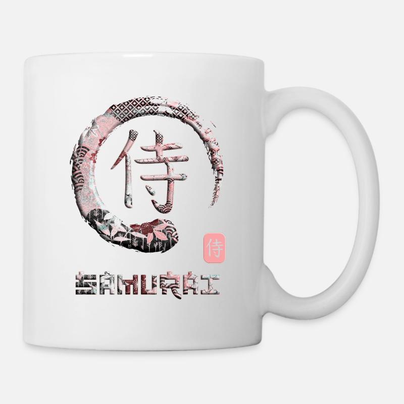 Samouraï Japonais Kanji Symbole Enso Circle 13 - Mug blanc - blanc