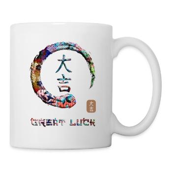 Grande chance Symbole de mot Kanji japonais Enso Circle - Mug blanc - blanc - Droite