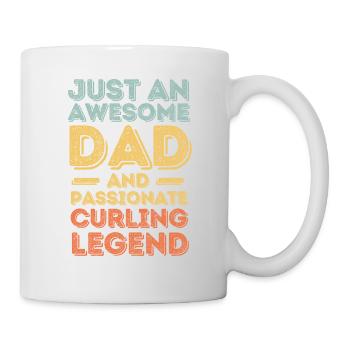 Papa curling rétro - Mug blanc - blanc - Droite