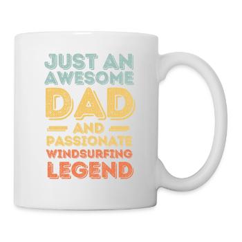 Papa Windsurfen retro - Tasse - Weiß - Rechts