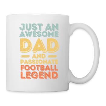 Papa football rétro - Mug blanc - blanc - Droite