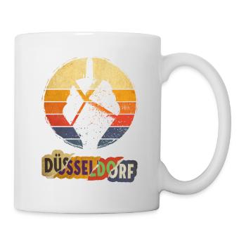 Dusseldorf Germany City Skyline Vintage Retro - Mug - white - Right