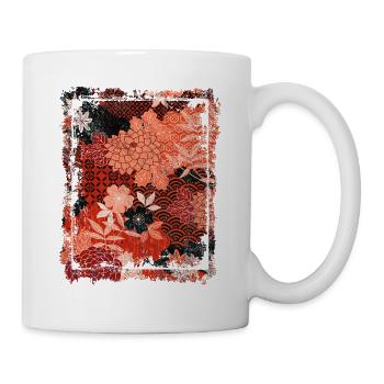 Japanese Floral Pattern Chrysanthemum Cherry - Mug - white - Right