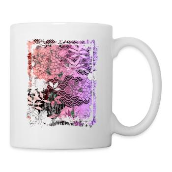 Japanese Floral Pattern Chrysanthemum Cherry - Mug - white - Right
