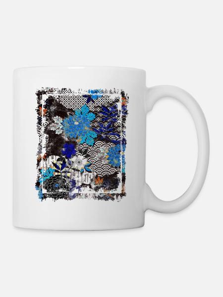 Japanisches Blumenmuster Chrysanthemenkirsche - Tasse - Weiß