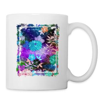 Motif floral japonais Chrysanthème Cerise - Mug blanc - blanc - Droite