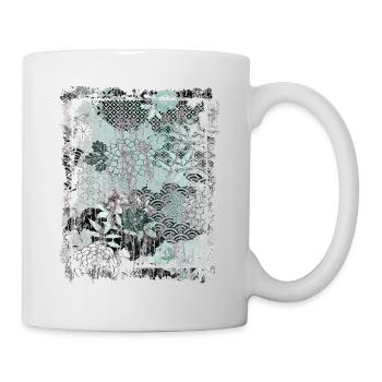 Japanese Floral Pattern Chrysanthemum Cherry - Mug - white - Right
