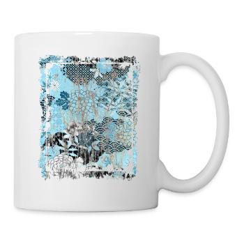 Japanese Floral Pattern Chrysanthemum Cherry - Mug - white - Right