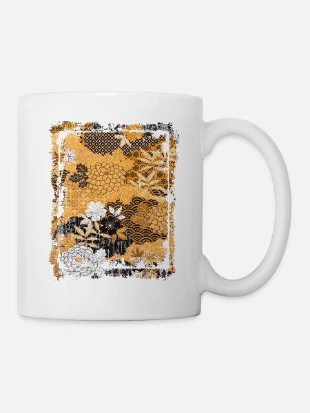 Japanisches Blumenmuster Chrysanthemenkirsche - Tasse - Weiß