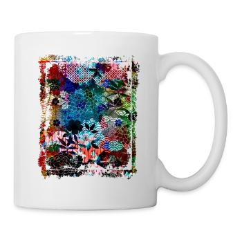 Japanese Floral Pattern Chrysanthemum Cherry - Mug - white - Right