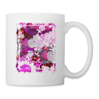 Japanese Floral Pattern Chrysanthemum Cherry - Mug - white - Right