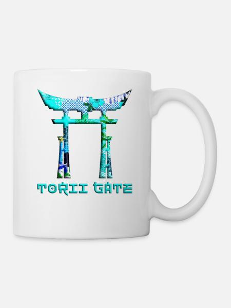 Japan Asian Culture Red Rising Sun Samurai Torii - Mug - white
