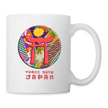 Torii Traditional Japanese Gate Floral Pattern - Mug - white - Right