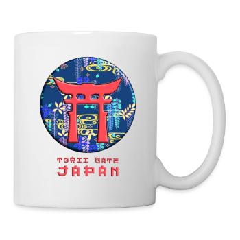 Torii Traditional Japanese Gate Mountain Floral - Mug - white - Right