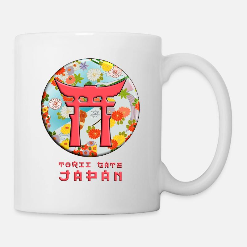 Torii traditionelles japanisches Tor buddhistisches Symbol - Tasse - Weiß