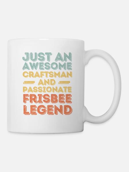 Handwerker Frisbee retro - Tasse - Weiß