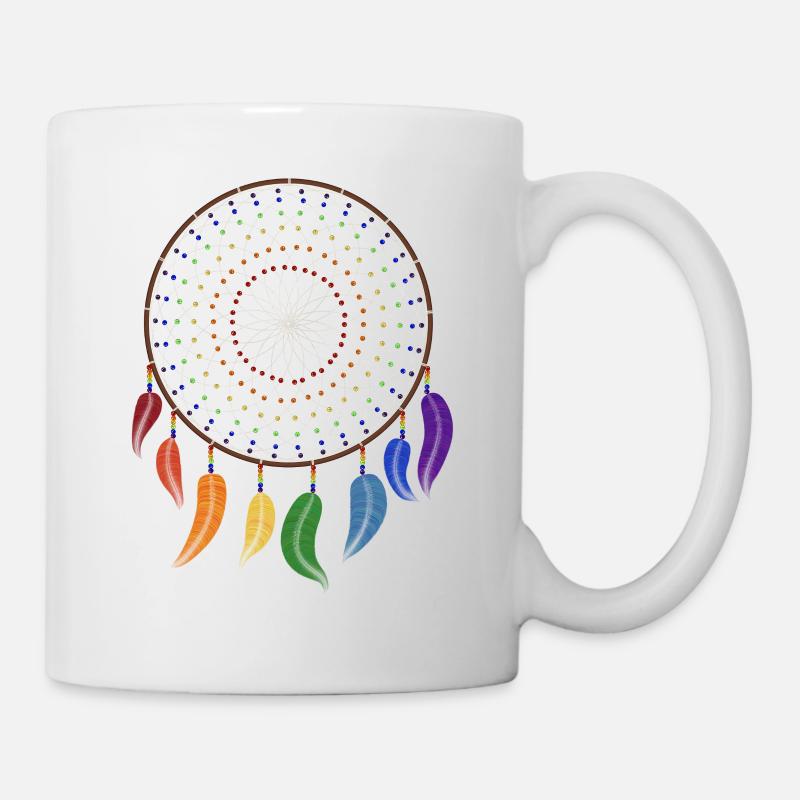 Traumfänger Regenbogen Chakra - Tasse - Weiß