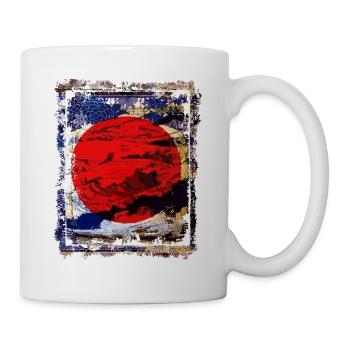 Japan Flag Red Circle Blue Mountain Collage Art 74 - Mug - white - Right