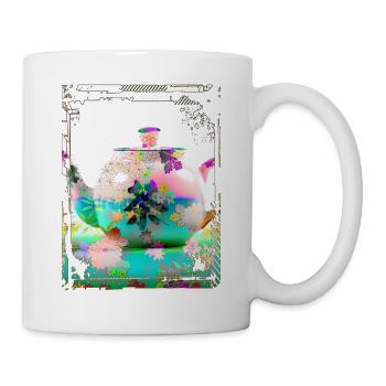 Japan Teekanne Blumenmuster Chrysantheme Kirsche - Tasse - Weiß - Rechts