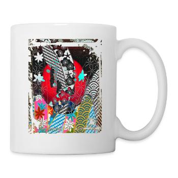 Rote japanische Laternen Nacht Straßenlaternen Lampen - Tasse - Weiß - Rechts