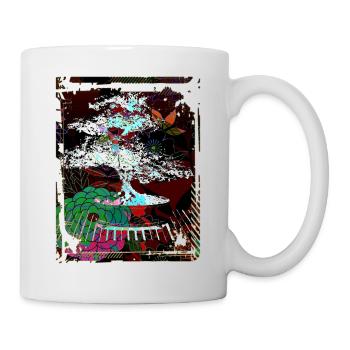 Bonsaï Japonais Jardin Art Collage Art 96 - Mug blanc - blanc - Droite
