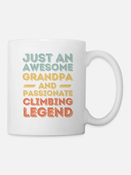 Grandpa climbing retro - Mug - white
