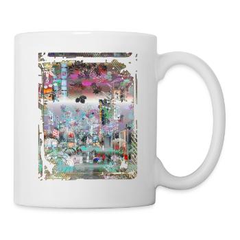 Japan City Night Streets View Collage Art 91 - Mug - white - Right