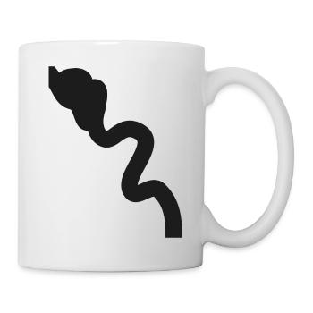 Wurm Linien Schlange Linie Symbol Zeichen Schlicht - Tasse - Weiß - Rechts