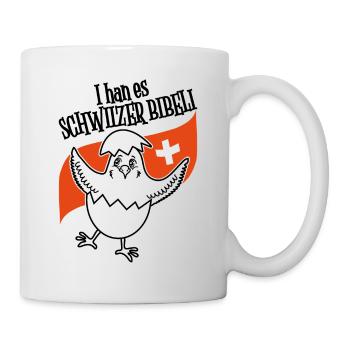 Küken mit Schweizer Flagge für Hühnerzüchter! - Tasse - Weiß - Rechts